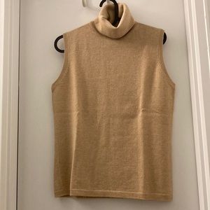 NWOT Brooks Brothers Womens Italian Cashmere Sleeveless Turtleneck